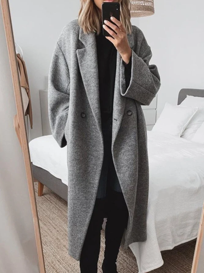 Silvana | Modern and trendy long coat made from vegan wool