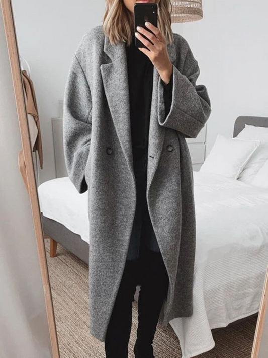 Silvana | Modern and stylish long coat in vegan wool