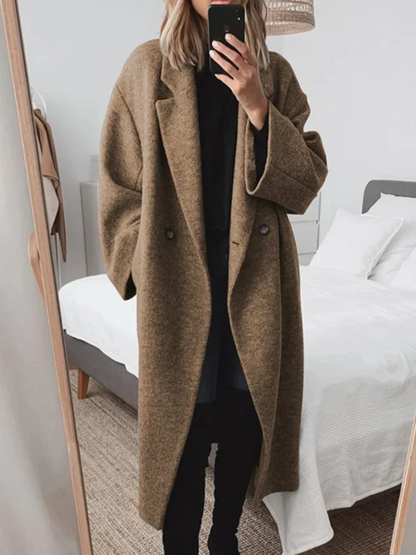 Silvana | Modern and stylish long coat in vegan wool