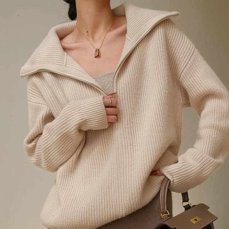 Luisa™ - Stylish Loose Sweater with Loose Zipper