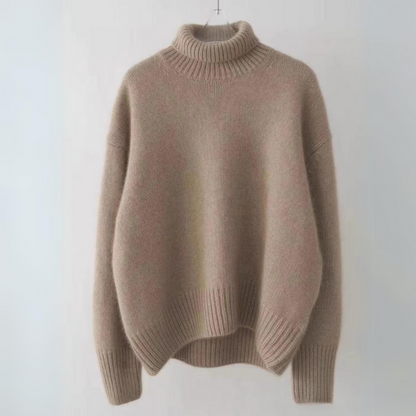 CASHMERE SWEATER WITH ROUNDED NECKLINE IN AMATO LINE