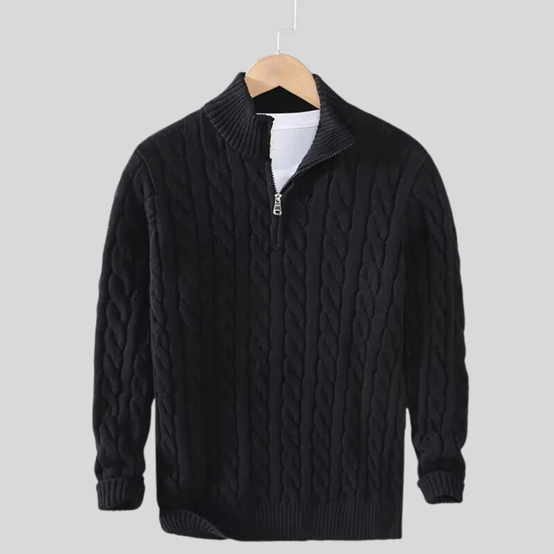 Alessandro™ - Cable Knit Pullover with Zip