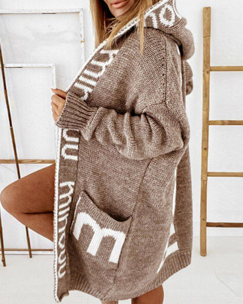 Anna™ - Long, stylish, loose-fitting cardigan with hood