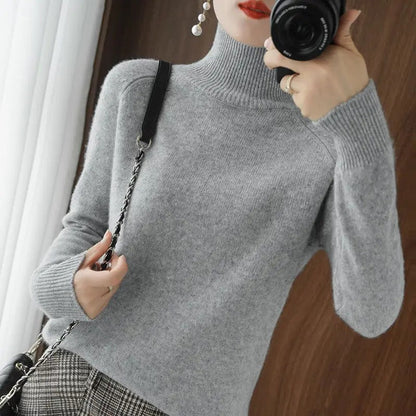 Marlene™ - Casual oversized sweater with a high collar