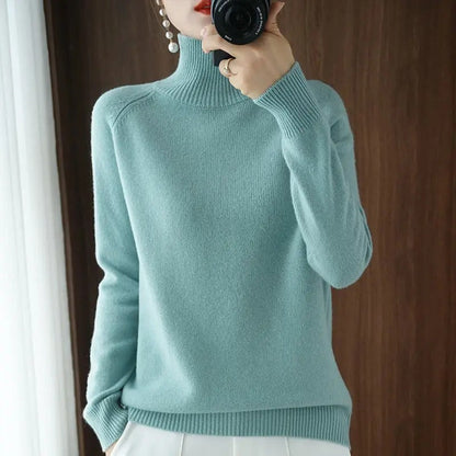 Marlene™ - Casual oversized sweater with a high collar