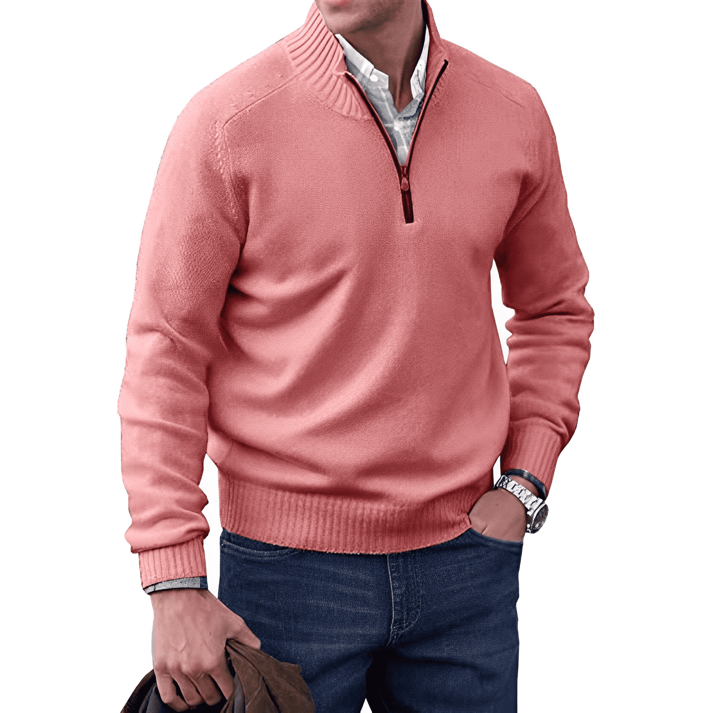 Gibson - Stylish Cashmere Zip-Up Sweater