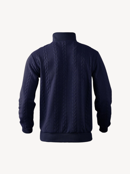 RANIERO - CASUAL HENLEY SWEATER WITH HALF ZIP