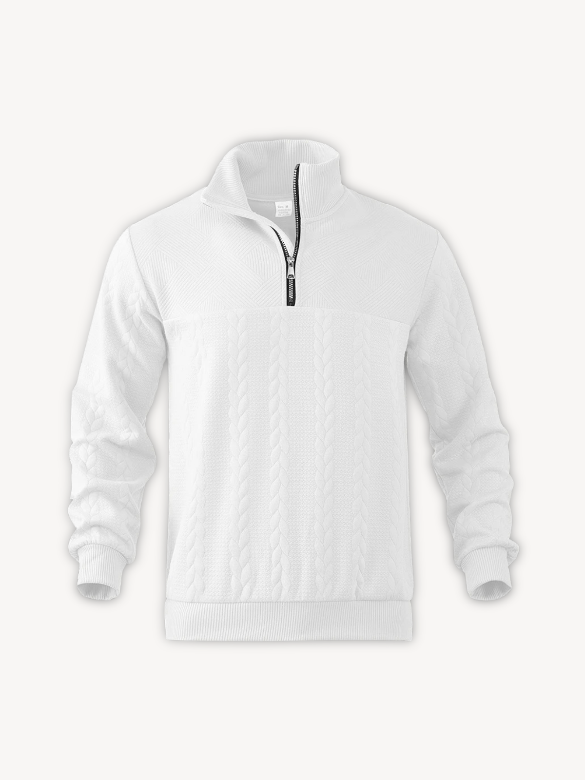 RANIERO - CASUAL HENLEY SWEATER WITH HALF ZIP