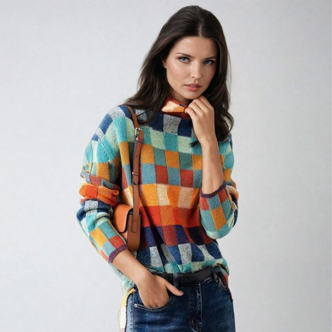 Camilla - Patchwork Turtleneck