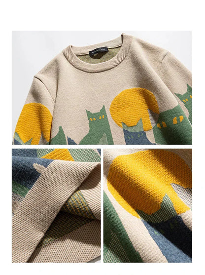 Viggo | Sweater with Cat Motif