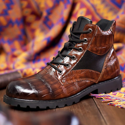 Buster™ | Crocodile Leather Boots