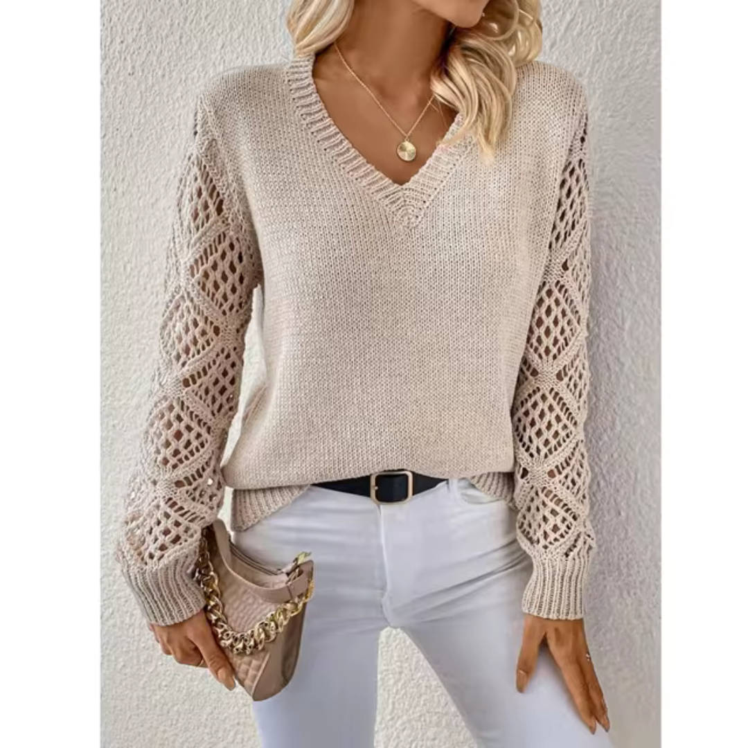 Le Clair | Casual knit sweater with V-neck