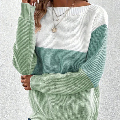 Le Clair™ | Elegant three-color patchwork sweater