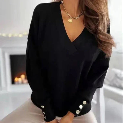 Erika™ - Stylish V-Neck Sweater