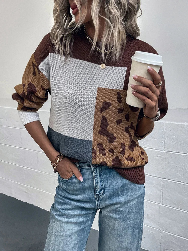 Le Clair | Vintage Sweater with Leopard Patchwork