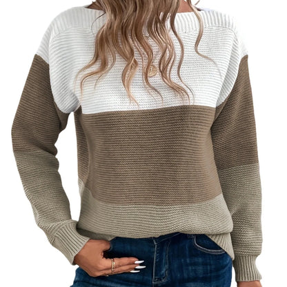 Le Clair™ | Elegant three-color patchwork sweater