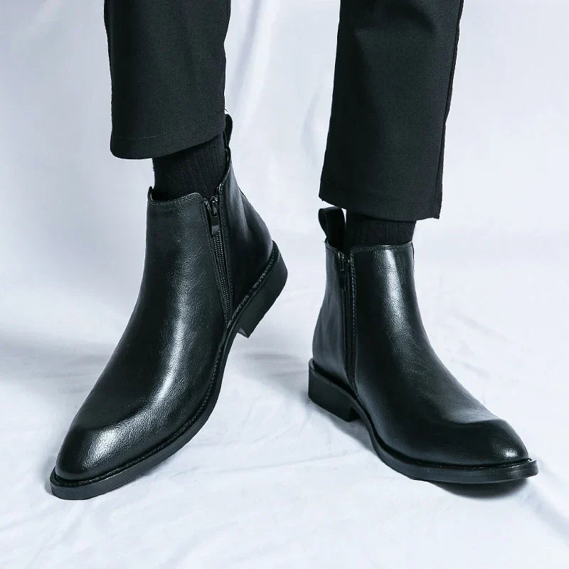 Daniel™ - Leather Zip-Up Chelsea Boots