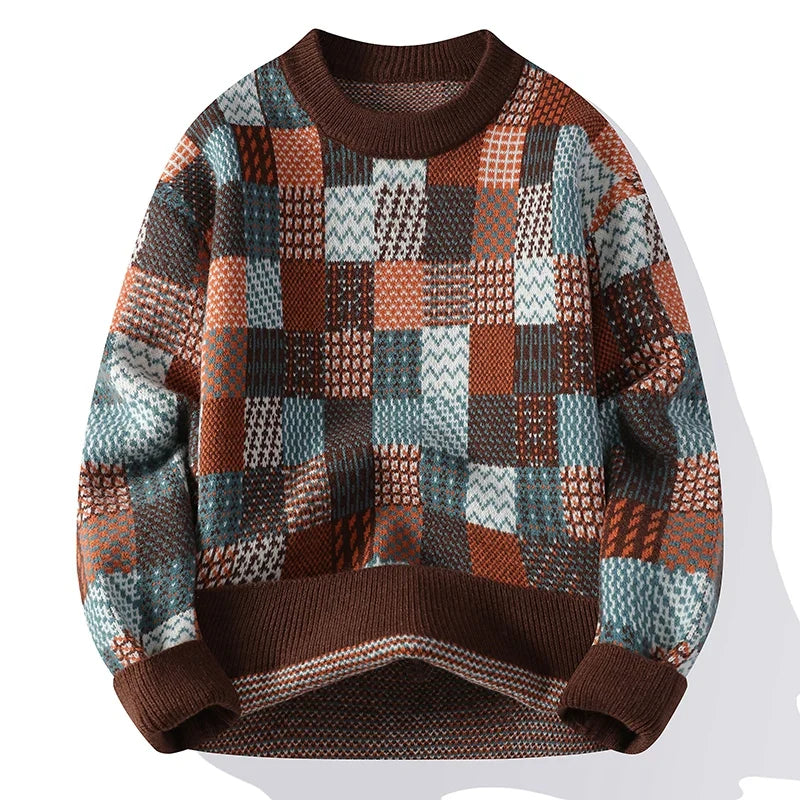 Le Clair™ | Vintage Patchwork Cashmere Sweater for Men