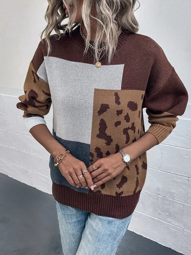 Le Clair | Vintage Sweater with Leopard Patchwork