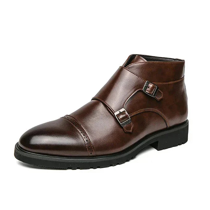 Honorius™ | Leather Double Monk Boots with Straps