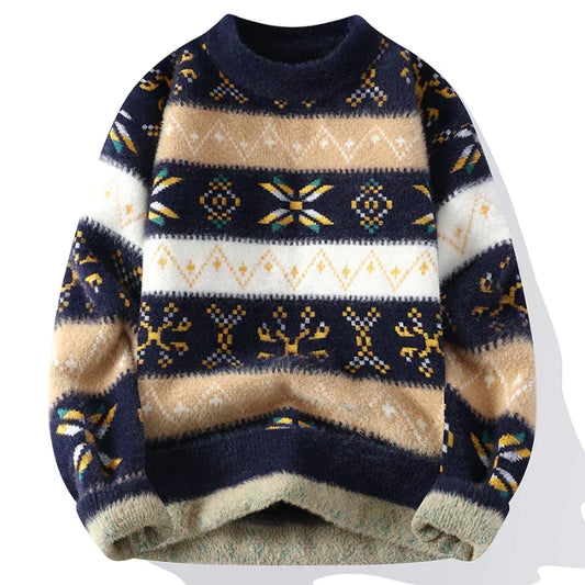 Ador | Vintage printed cashmere sweater for men