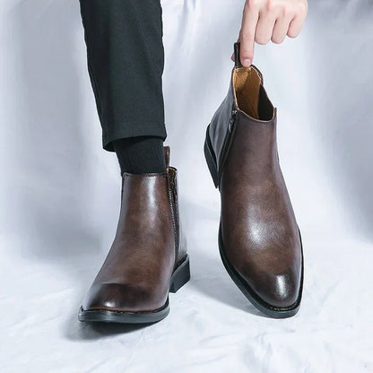 Daniel™ - Leather Zip-Up Chelsea Boots