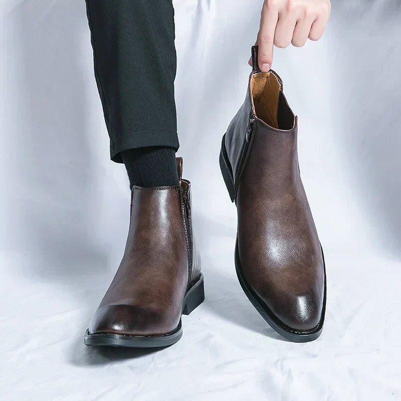 Joseph™ | Leather Chelsea Boots with Zipper Closure