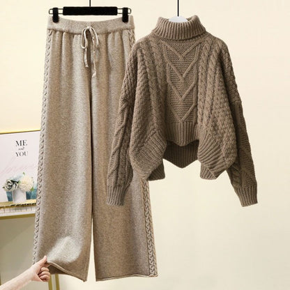 Ida™ - Elegant Set of Turtleneck Sweater and Loose Pants