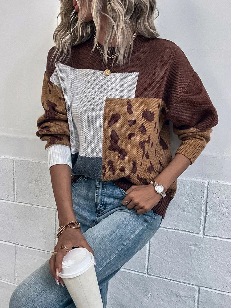 Le Clair | Vintage Sweater with Leopard Patchwork