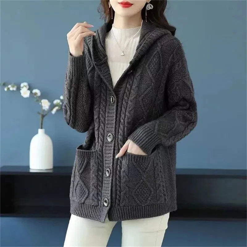 Hanna™ - Elegant Cardigan with Diamond Pattern