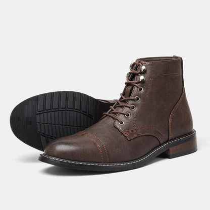 Keith | Vintage Derby Boots with Cap Toe