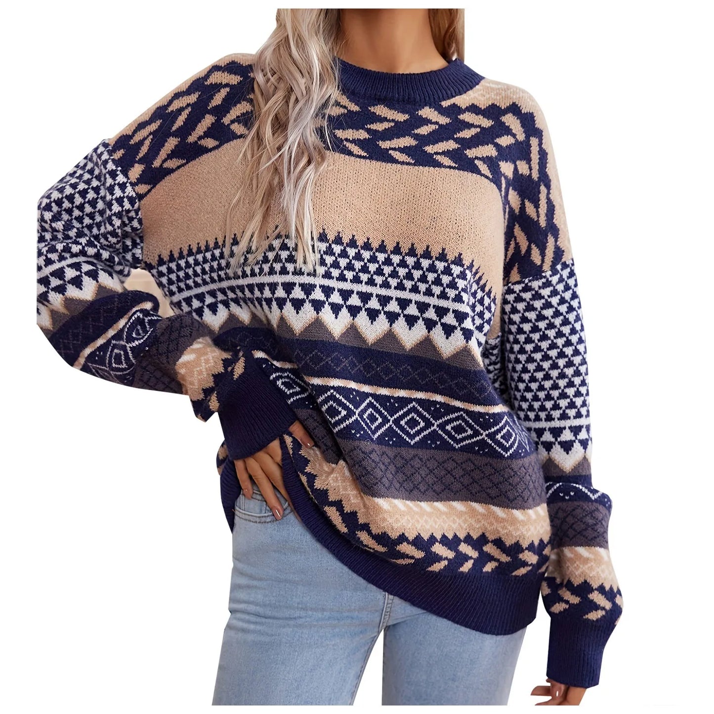 Le Clair™ | Retro Knitted Contrast Sweater