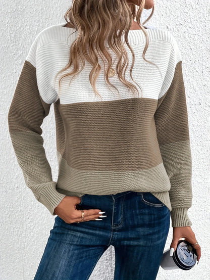 Le Clair™ | Elegant three-color patchwork sweater