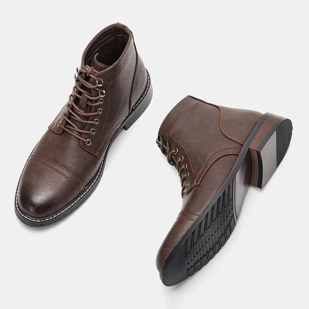 Keith | Vintage Derby Boots with Cap Toe