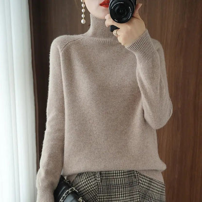 Marlene™ - Casual oversized sweater with a high collar