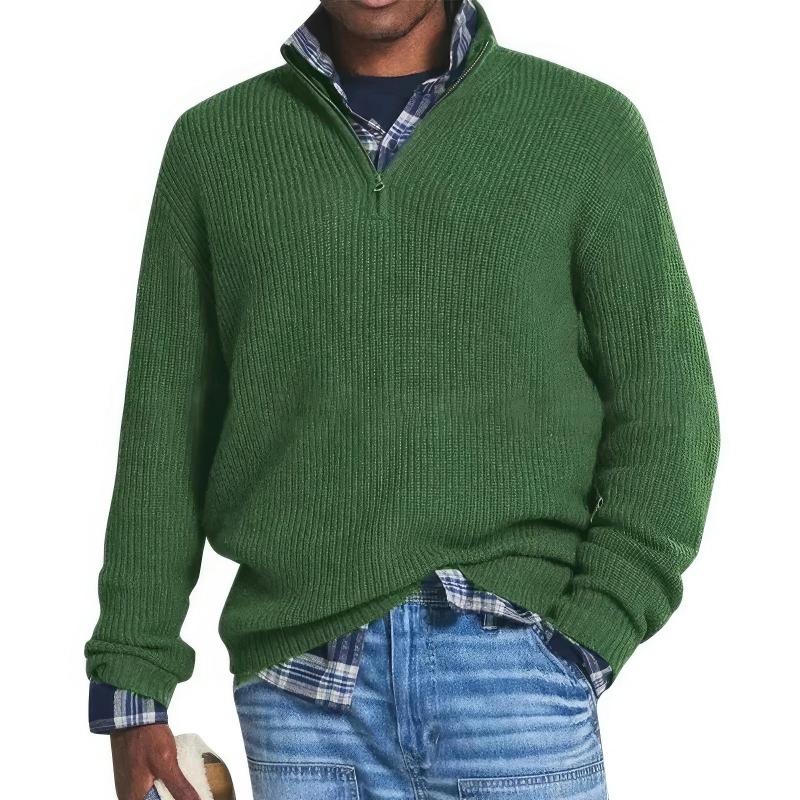 CLAUDE - ZIPPERED KNITTED PULLOVER FOR MEN