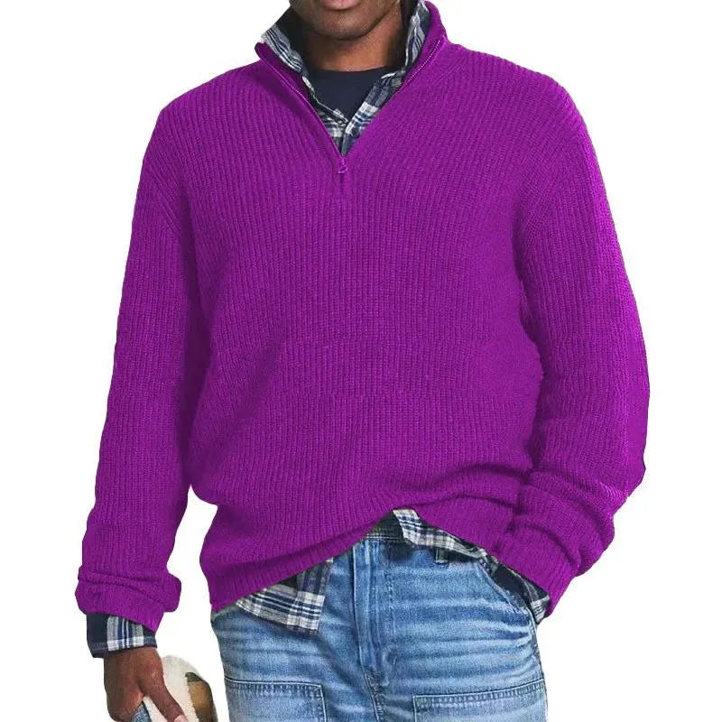 CLAUDE - ZIPPERED KNITTED PULLOVER FOR MEN