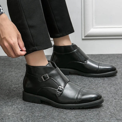 Darell | Leather boots with double buckle