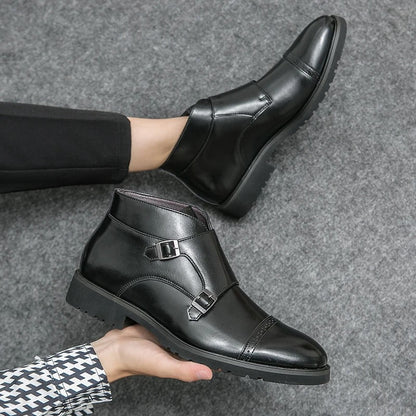 Darell | Leather boots with double buckle