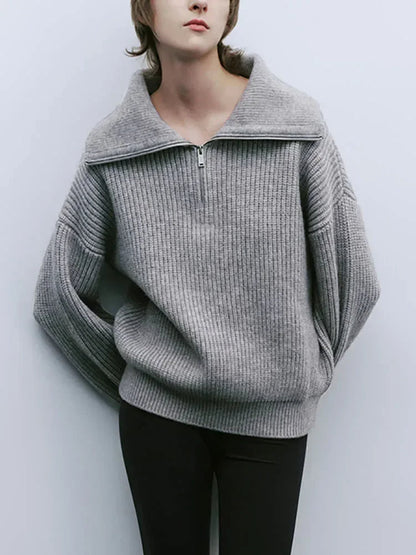 Luisa™ - Stylish Loose Sweater with Loose Zipper