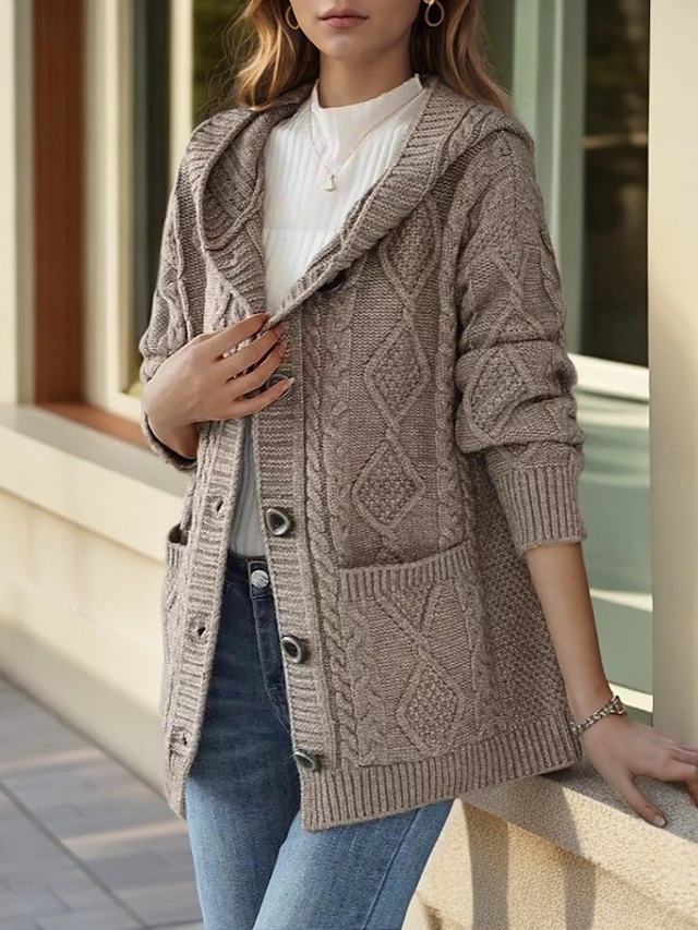 Hanna™ - Elegant Cardigan with Diamond Pattern