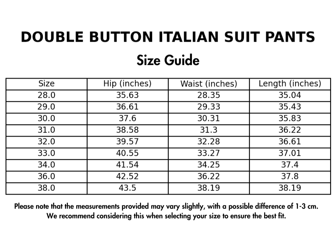 Double Button Italian Suit Trousers