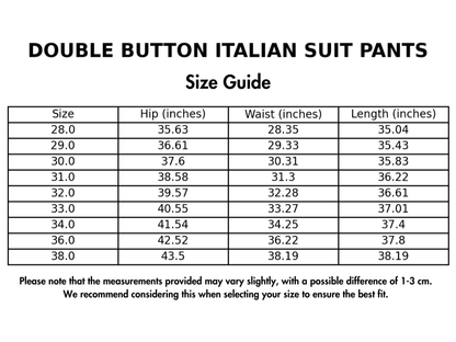 Double Button Italian Suit Trousers