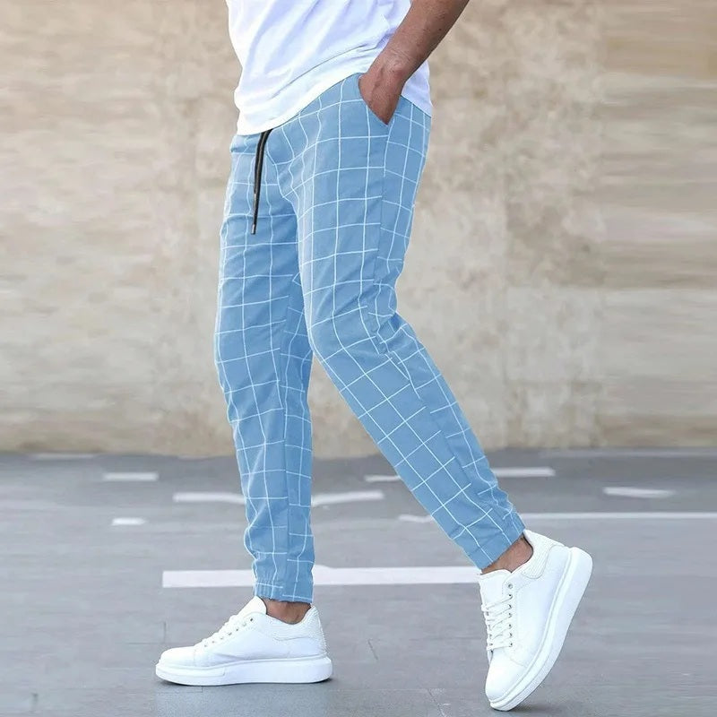 Chris - Trendy Grid Pattern Joggers