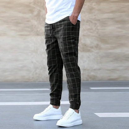 Chris - Trendy Grid Pattern Joggers