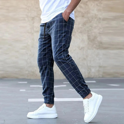 Chris - Trendy Grid Pattern Joggers